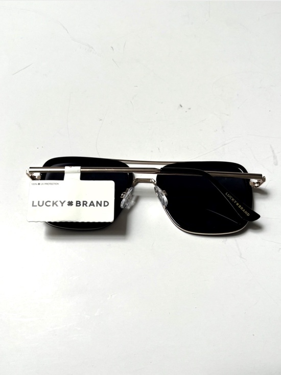 New LUCKY BRAND Double Bridge Aviator Sunglasses Black Metal main image 6